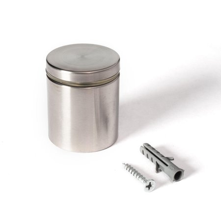 OUTWATER Round Standoffs, 1-1/2 in Bd L, Stainless Steel Brushed, 1-1/2 in OD 3P1.56.00087